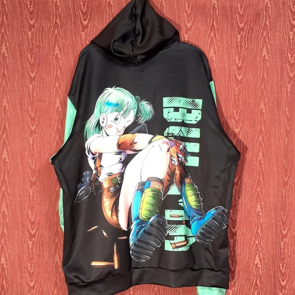 DRAGONBALL Z Lovely BALMA Pullover Hoodie Full Zip W/Pockets Sz 3XL ANIME NWOT